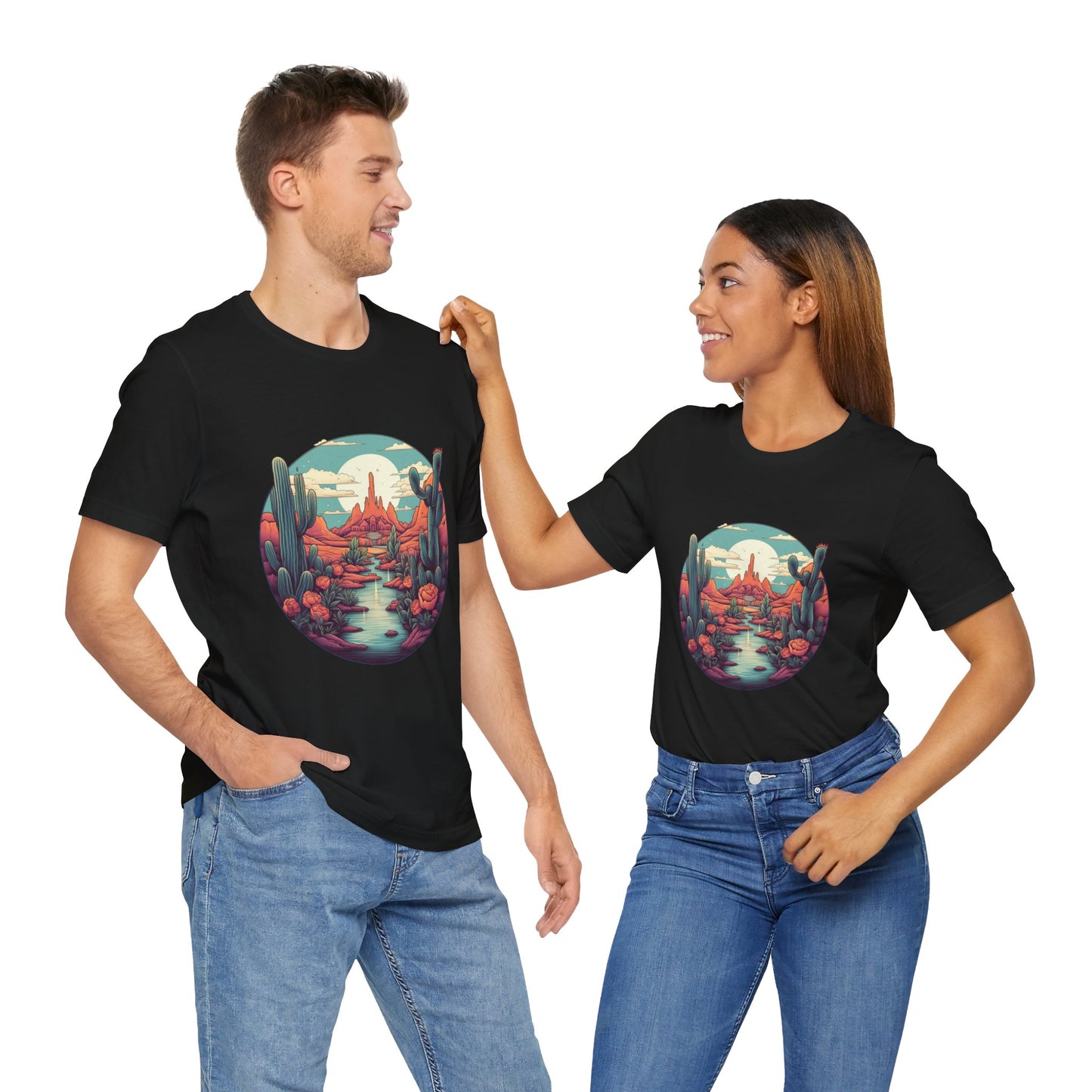 Desert Sunset Tee, Relaxed Fit Shirt, Nature Lover Gift, Casual Wear, Summer Vibes, Outdoor Adventure Clothing