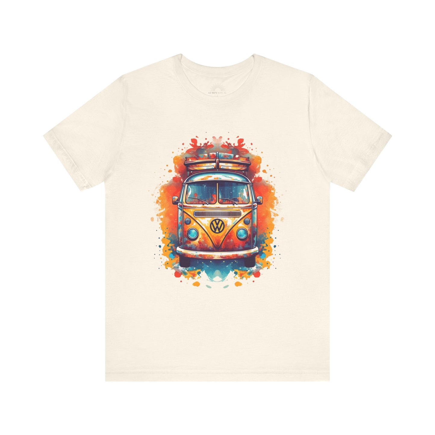 Vintage VW Bus Art Tee - Retro Van Shirt, Gift for Road Trip Lovers, Adventure Wear, Casual Summer Outing, Festival Outfit