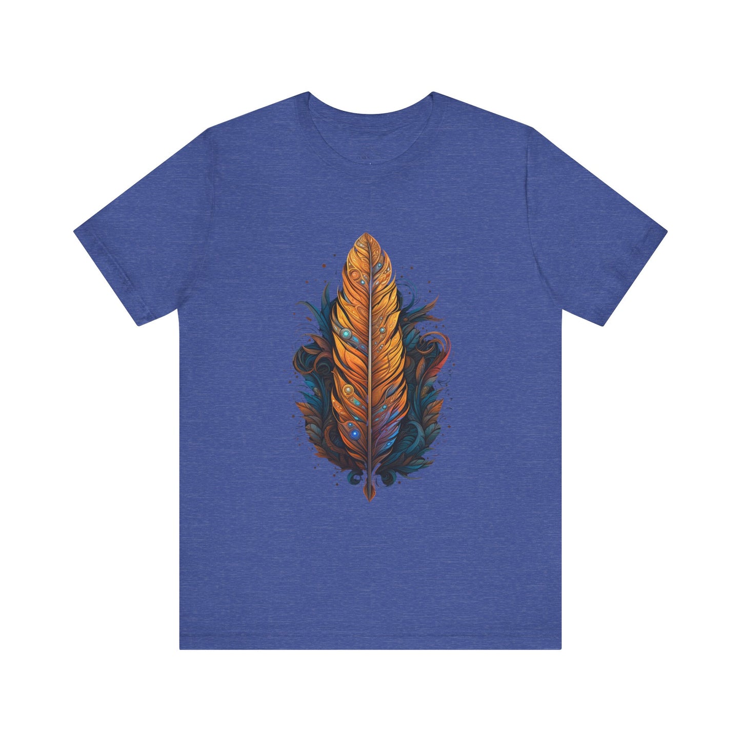 Artistic Feather T-Shirt | Unisex Short Sleeve Tee for Nature Lovers | Casual Wear, Gift for Men/Women, Boho Style, Outdoor Activities