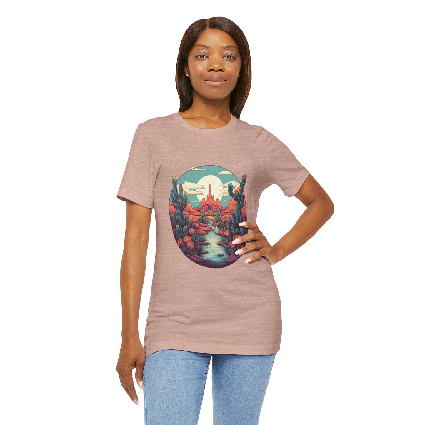 Desert Sunset Tee, Relaxed Fit Shirt, Nature Lover Gift, Casual Wear, Summer Vibes, Outdoor Adventure Clothing