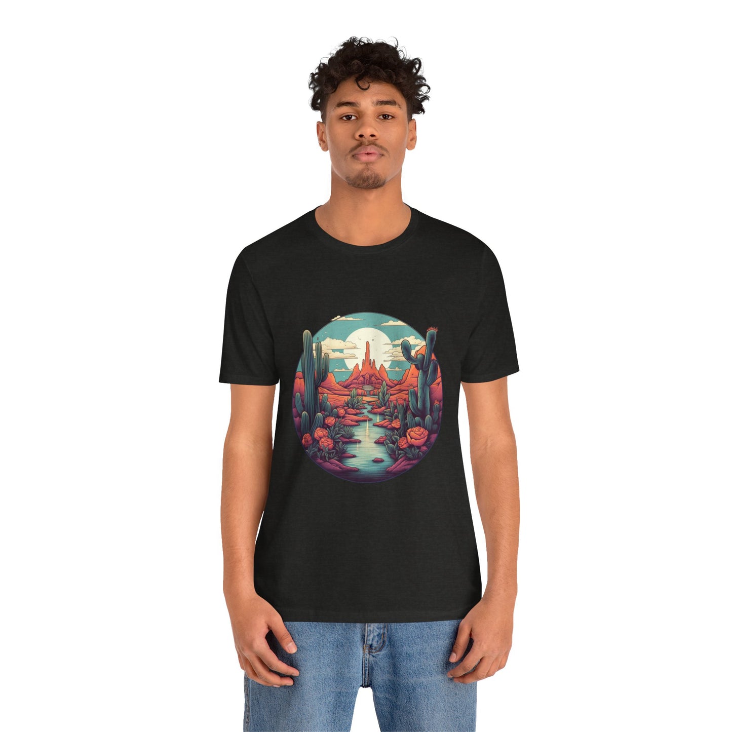 Desert Sunset Tee, Relaxed Fit Shirt, Nature Lover Gift, Casual Wear, Summer Vibes, Outdoor Adventure Clothing