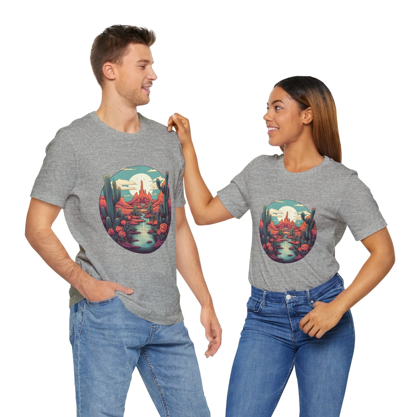 Desert Sunset Tee, Relaxed Fit Shirt, Nature Lover Gift, Casual Wear, Summer Vibes, Outdoor Adventure Clothing