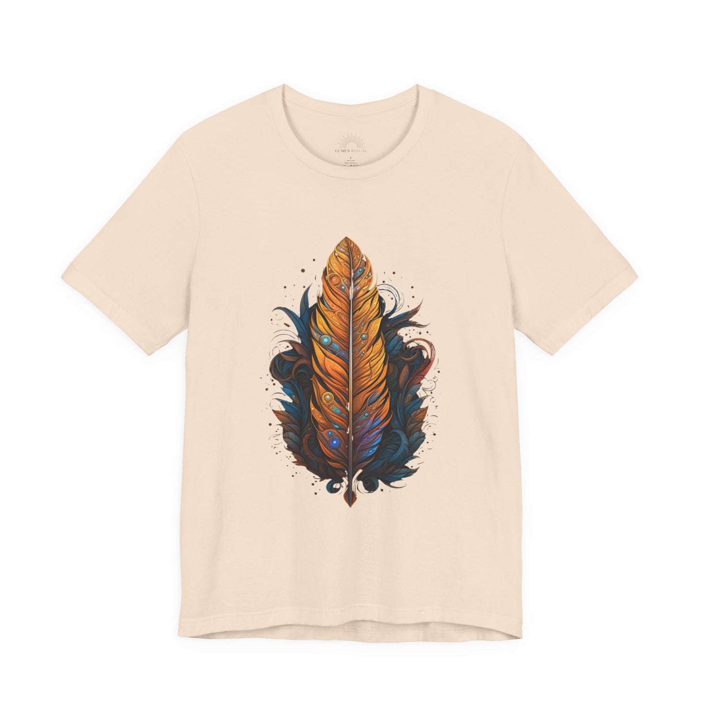 Artistic Feather T-Shirt | Unisex Short Sleeve Tee for Nature Lovers | Casual Wear, Gift for Men/Women, Boho Style, Outdoor Activities