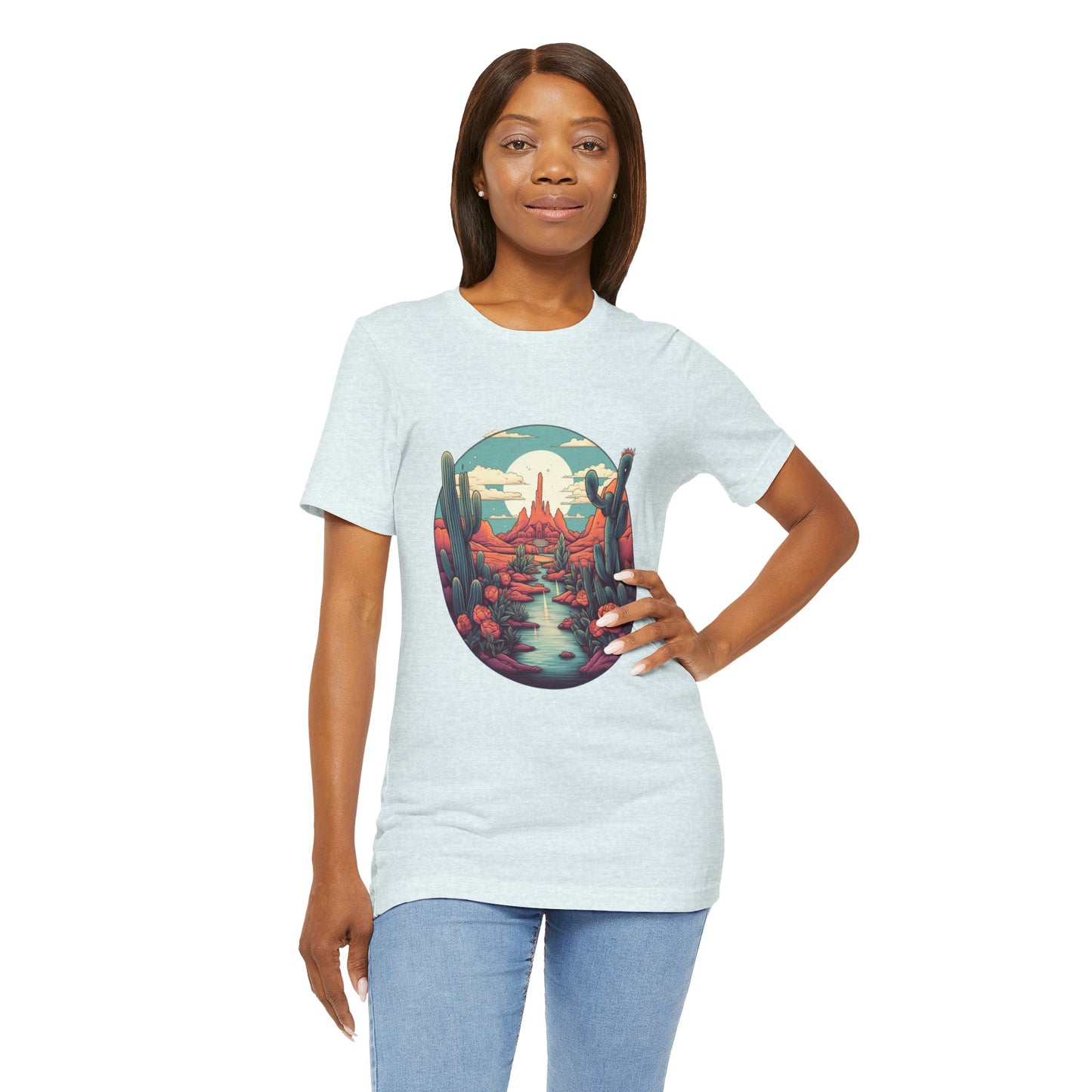 Desert Sunset Tee, Relaxed Fit Shirt, Nature Lover Gift, Casual Wear, Summer Vibes, Outdoor Adventure Clothing
