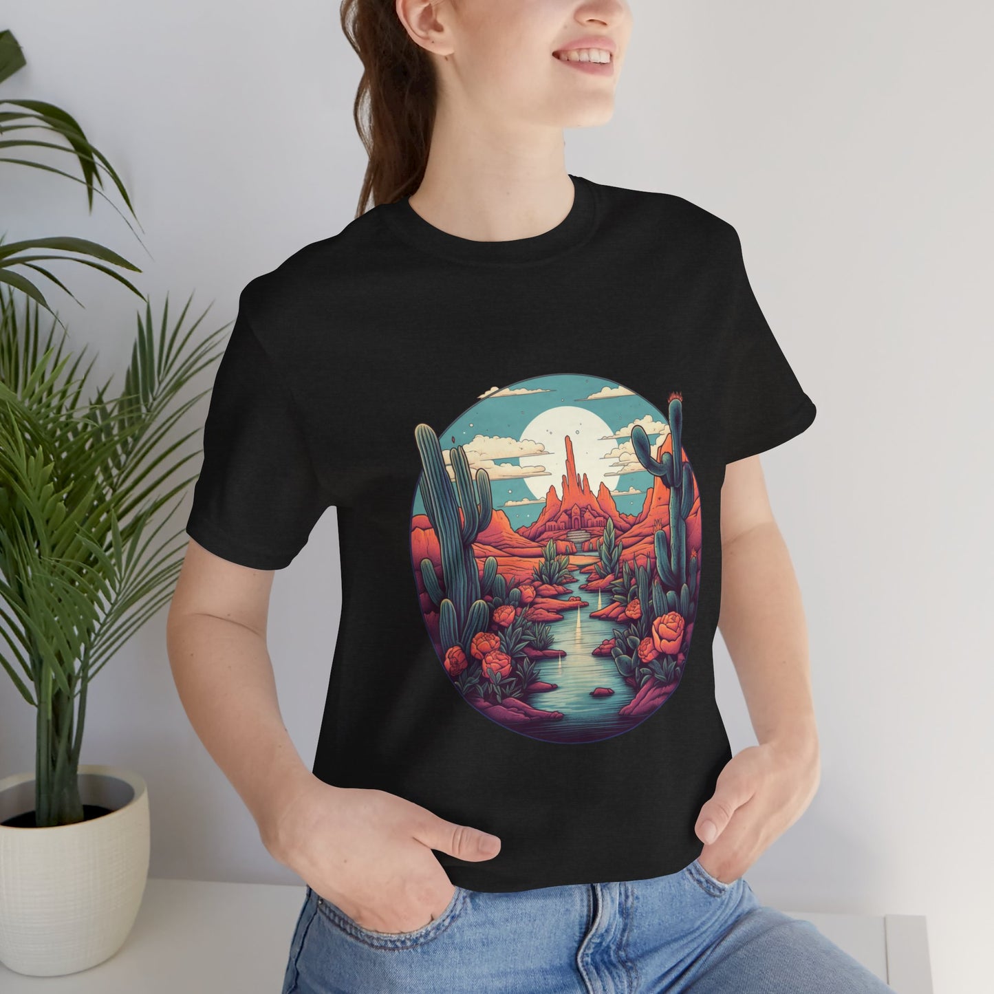 Desert Sunset Tee, Relaxed Fit Shirt, Nature Lover Gift, Casual Wear, Summer Vibes, Outdoor Adventure Clothing