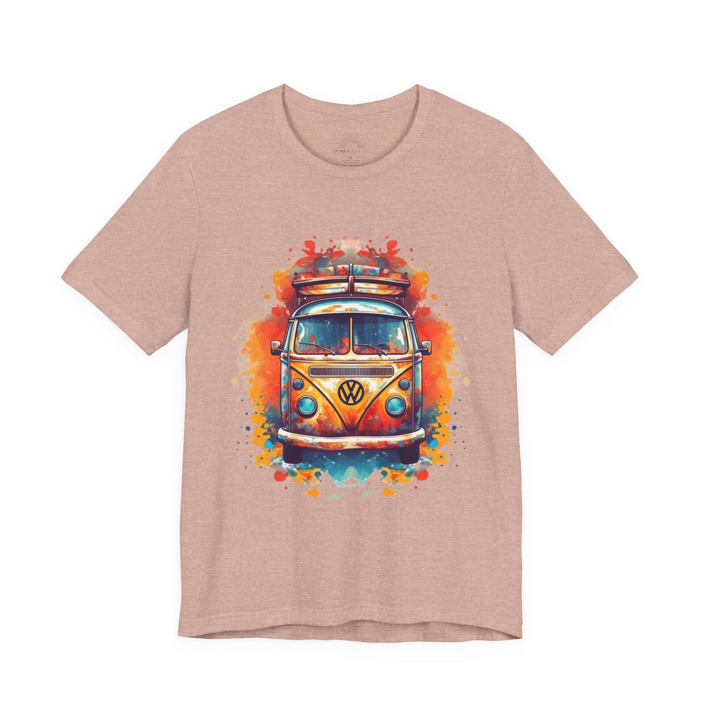 Vintage VW Bus Art Tee - Retro Van Shirt, Gift for Road Trip Lovers, Adventure Wear, Casual Summer Outing, Festival Outfit