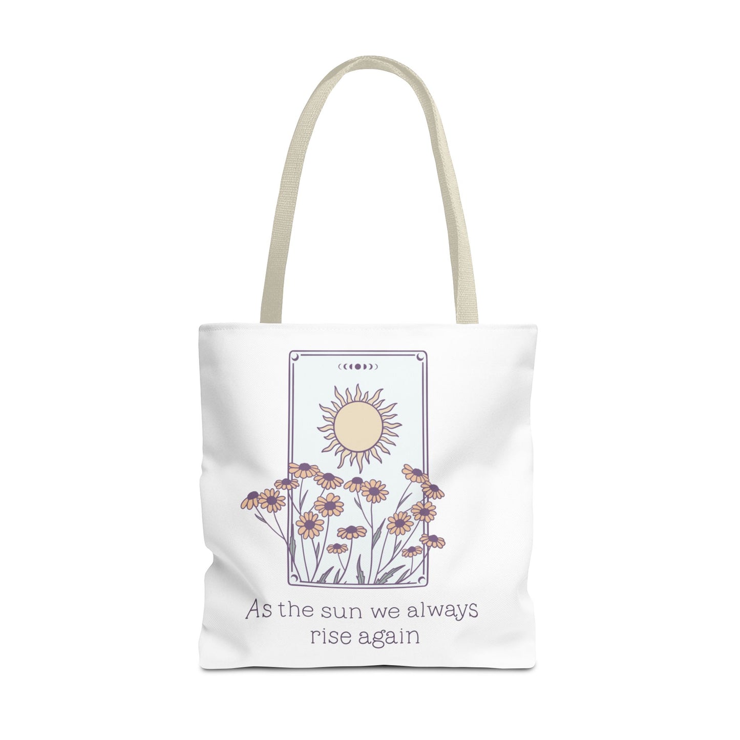 Sunrise Floral Tote Bag, Inspirational Tote, Eco-Friendly Bag, Gift for Her, Boho Style Bag, Everyday Use, Canvas Tote
