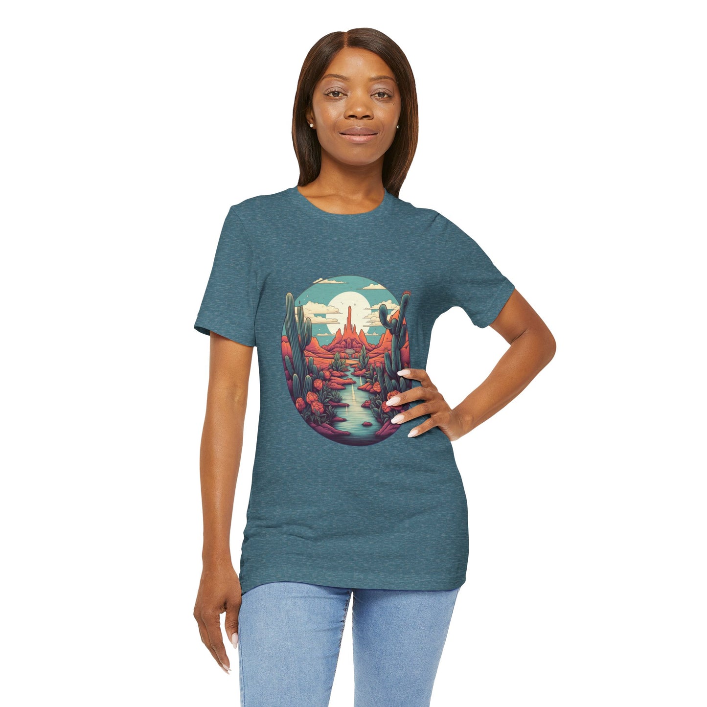 Desert Sunset Tee, Relaxed Fit Shirt, Nature Lover Gift, Casual Wear, Summer Vibes, Outdoor Adventure Clothing