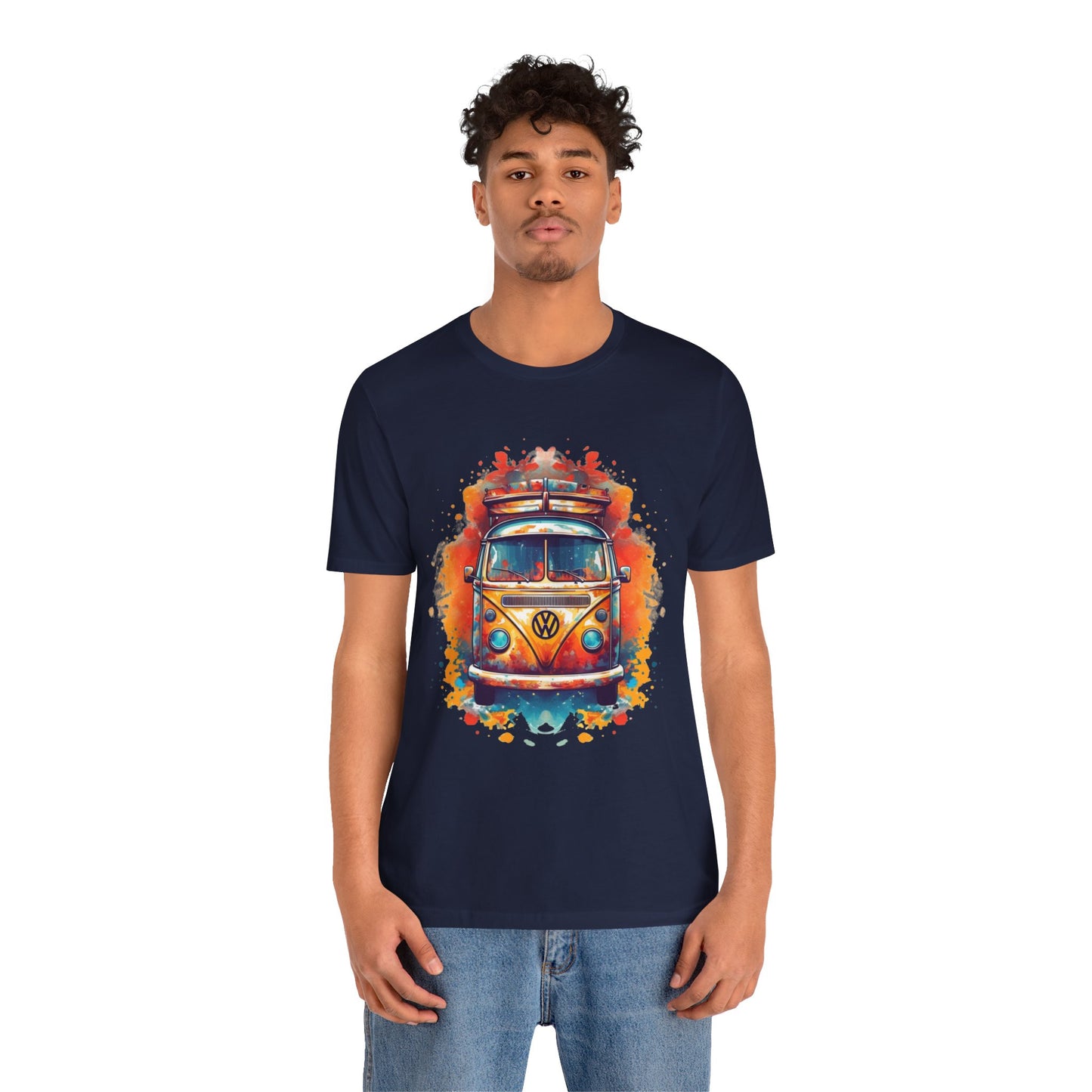 Vintage VW Bus Art Tee - Retro Van Shirt, Gift for Road Trip Lovers, Adventure Wear, Casual Summer Outing, Festival Outfit