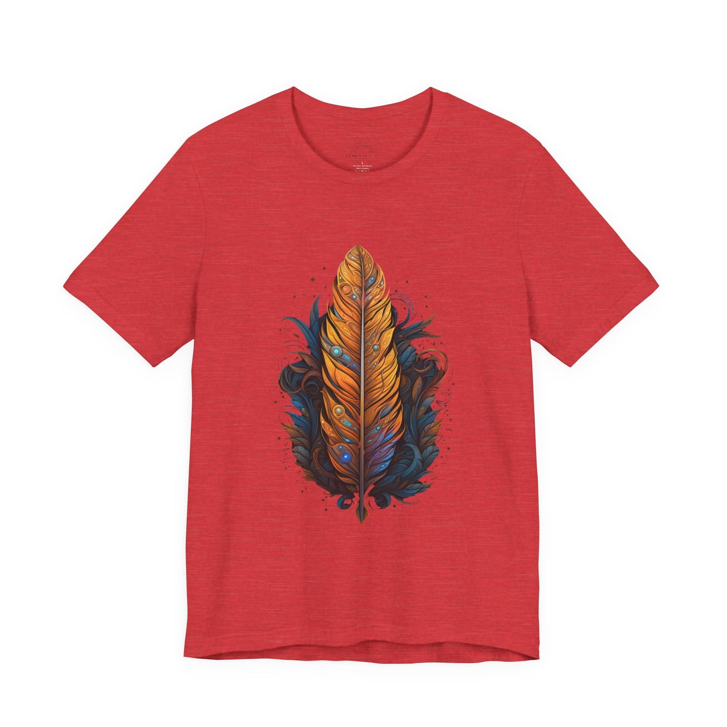 Artistic Feather T-Shirt | Unisex Short Sleeve Tee for Nature Lovers | Casual Wear, Gift for Men/Women, Boho Style, Outdoor Activities