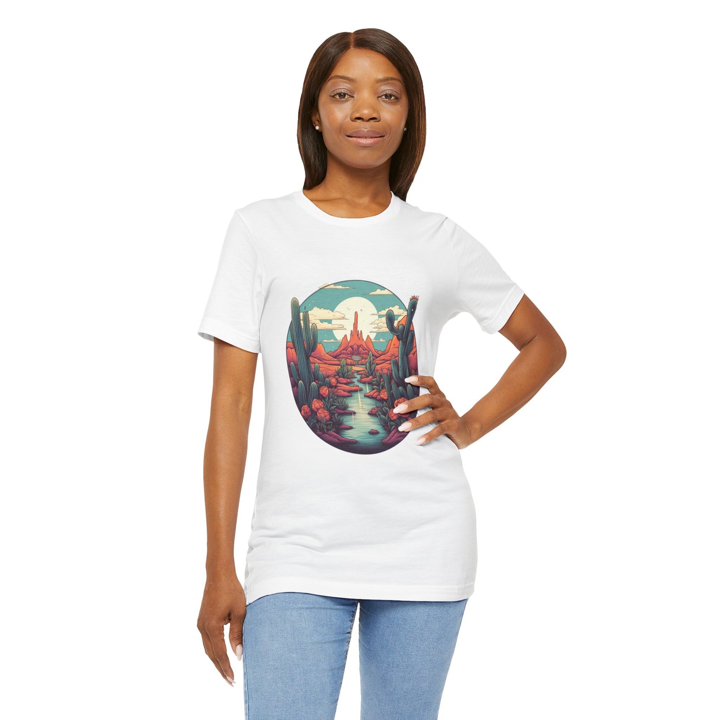 Desert Sunset Tee, Relaxed Fit Shirt, Nature Lover Gift, Casual Wear, Summer Vibes, Outdoor Adventure Clothing