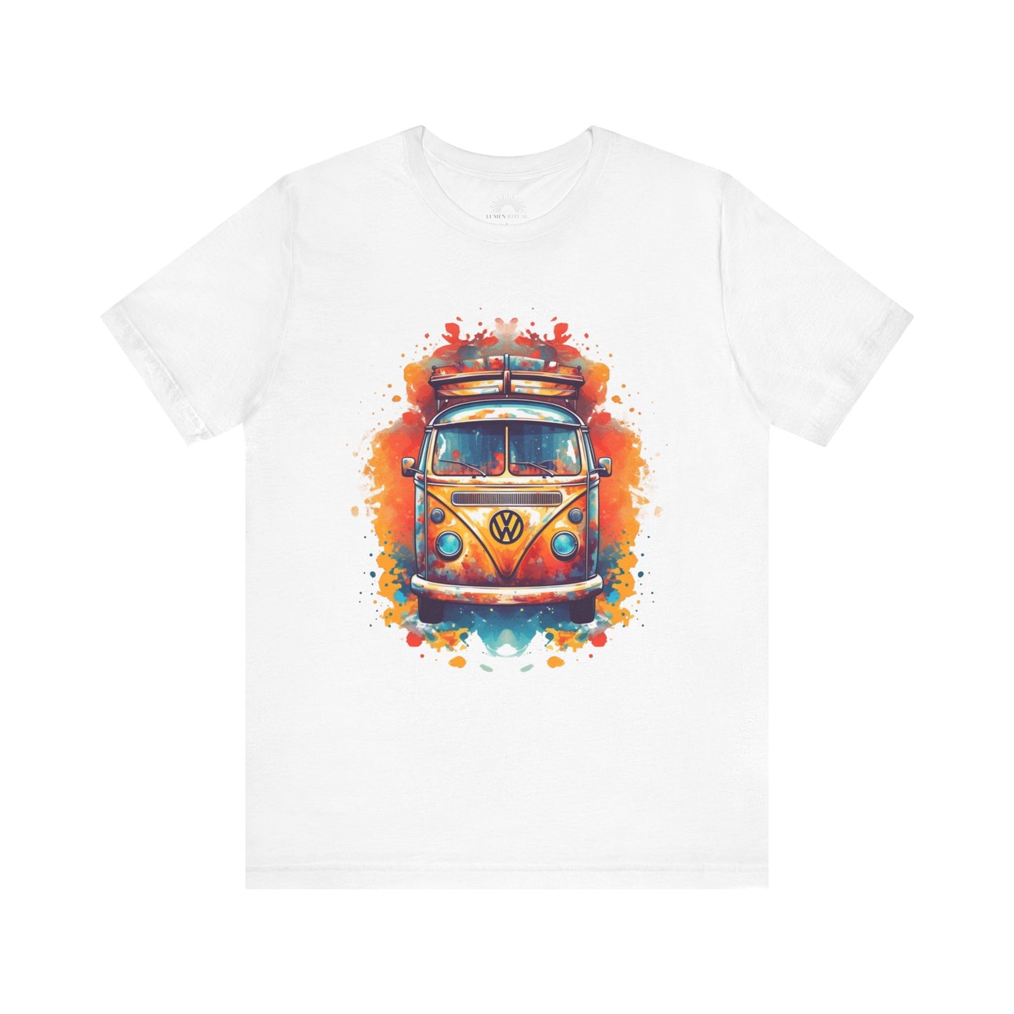 Vintage VW Bus Art Tee - Retro Van Shirt, Gift for Road Trip Lovers, Adventure Wear, Casual Summer Outing, Festival Outfit