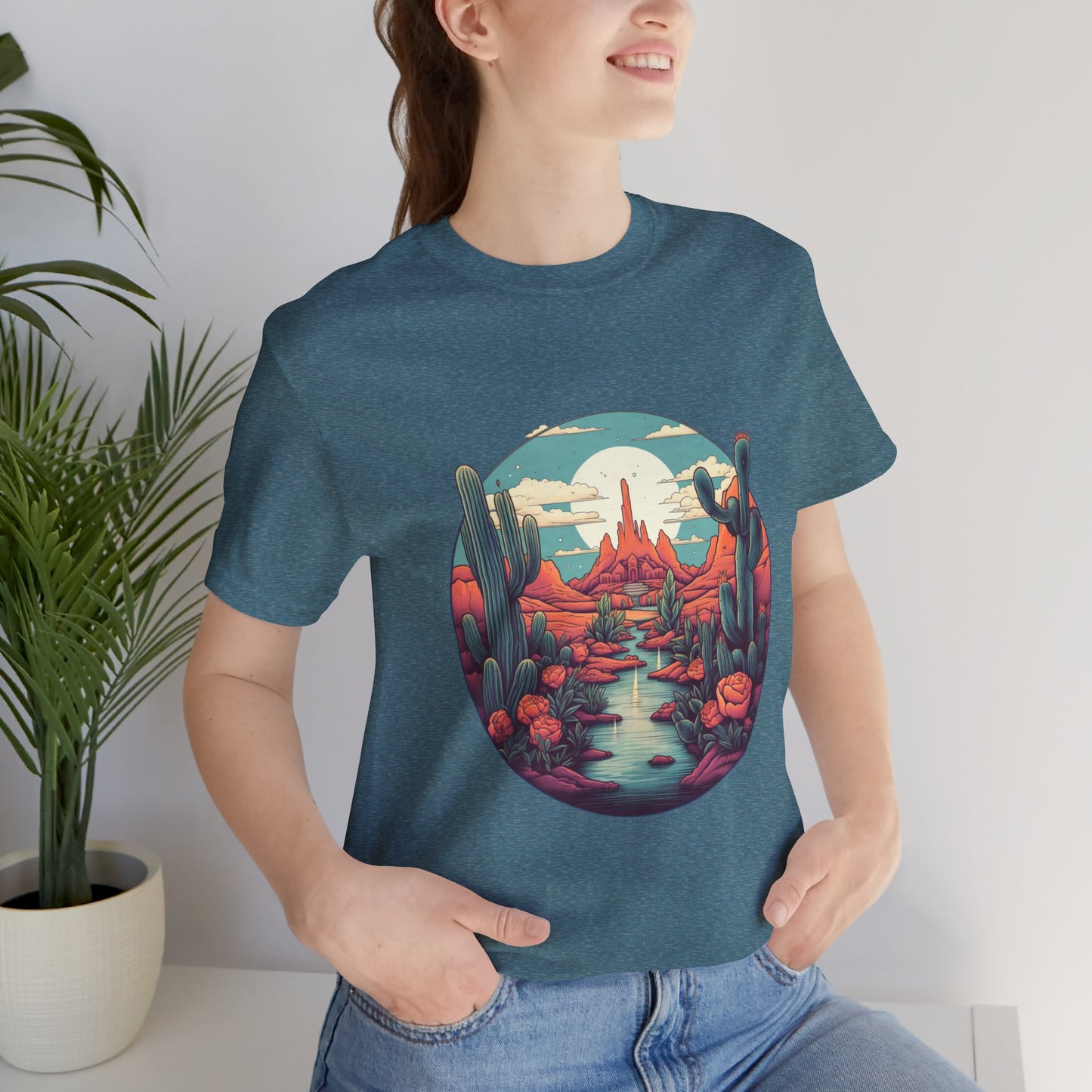 Desert Sunset Tee, Relaxed Fit Shirt, Nature Lover Gift, Casual Wear, Summer Vibes, Outdoor Adventure Clothing