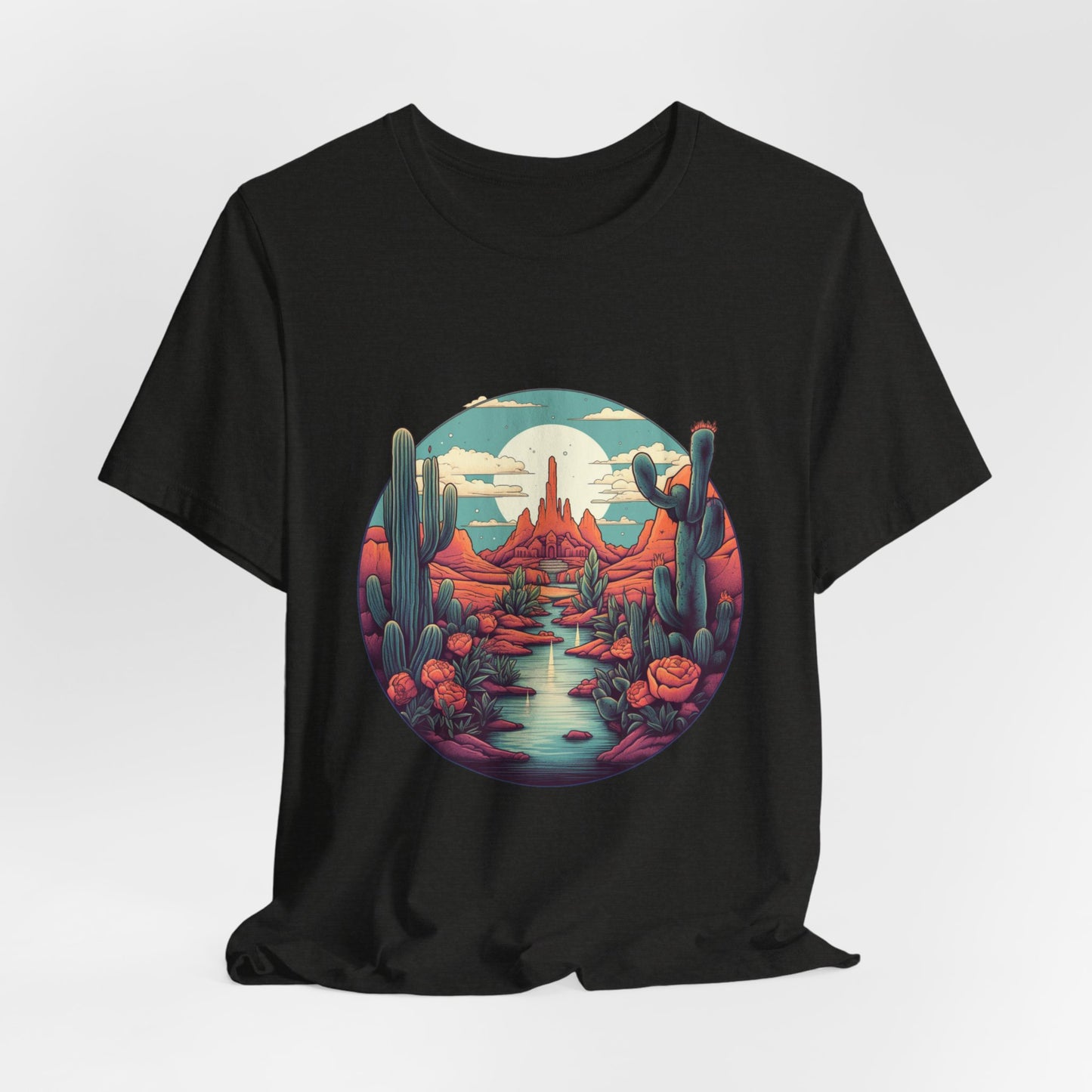 Desert Sunset Tee, Relaxed Fit Shirt, Nature Lover Gift, Casual Wear, Summer Vibes, Outdoor Adventure Clothing