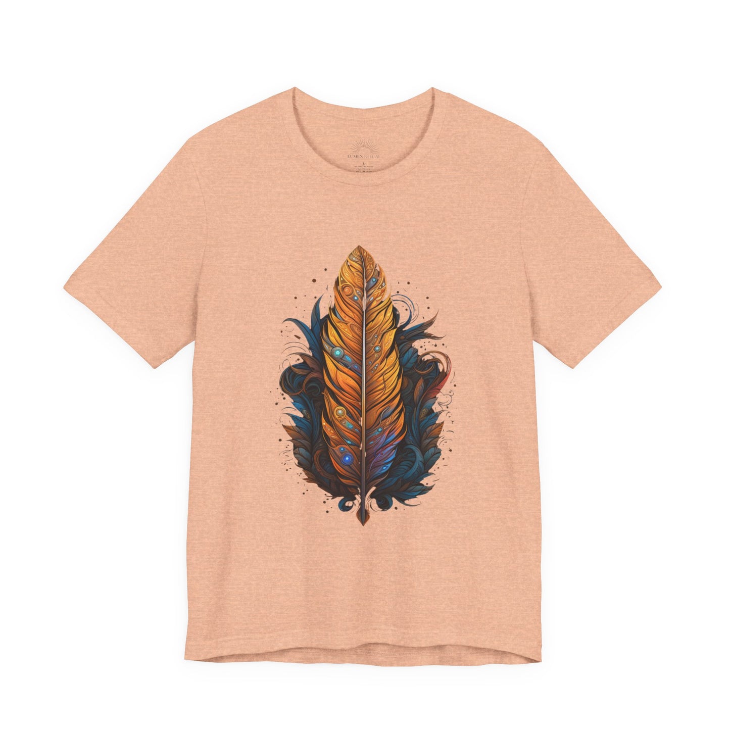 Artistic Feather T-Shirt | Unisex Short Sleeve Tee for Nature Lovers | Casual Wear, Gift for Men/Women, Boho Style, Outdoor Activities