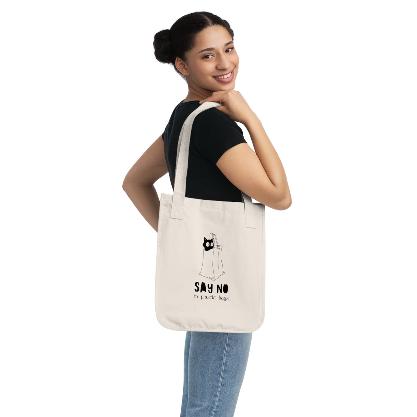 Eco-Friendly Cat Tote Bag | Say No to Plastic Bags, Reusable Grocery Bag, Cat Lover Gift, Sustainable Shopping Tote, Eco-Conscious Gift