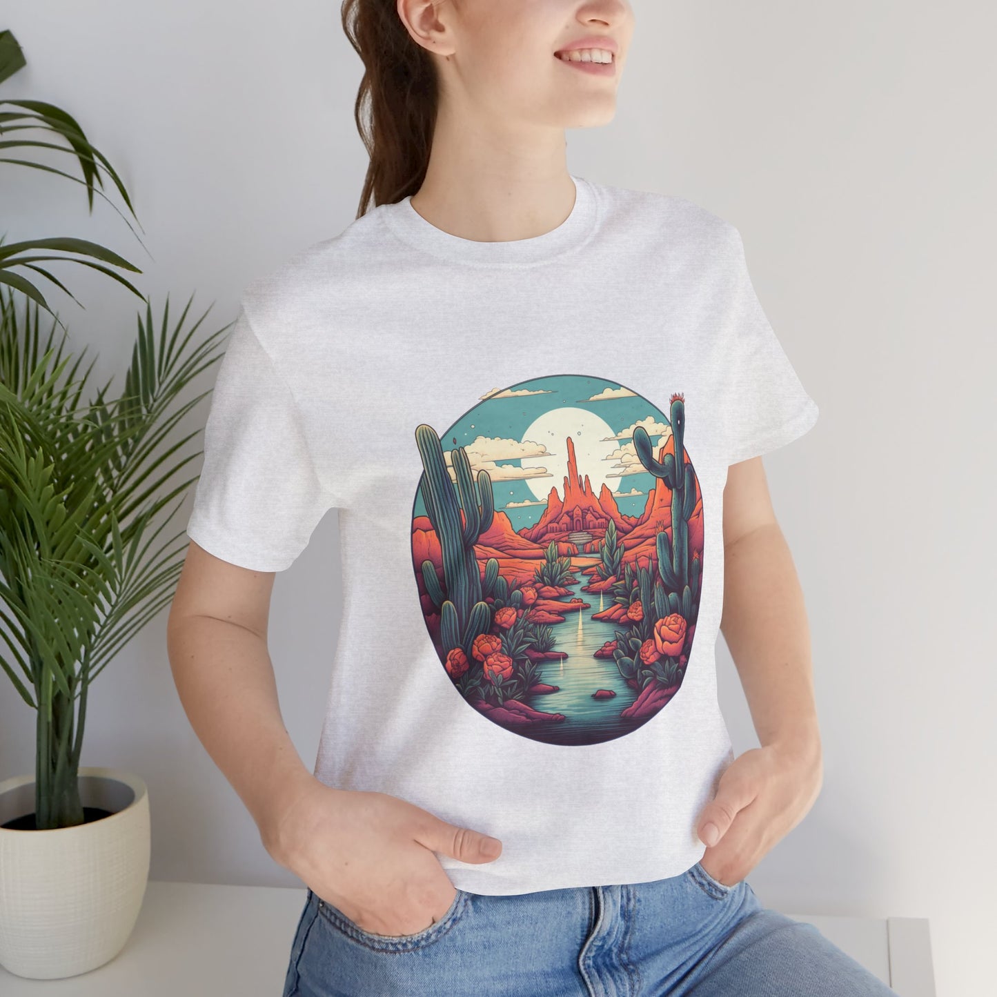 Desert Sunset Tee, Relaxed Fit Shirt, Nature Lover Gift, Casual Wear, Summer Vibes, Outdoor Adventure Clothing