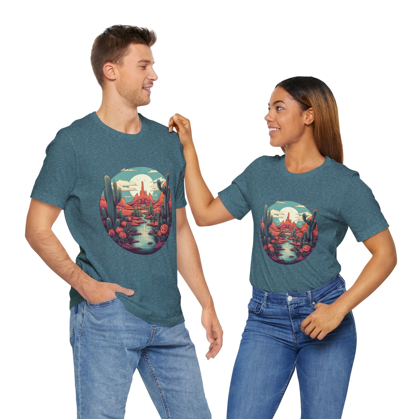 Desert Sunset Tee, Relaxed Fit Shirt, Nature Lover Gift, Casual Wear, Summer Vibes, Outdoor Adventure Clothing