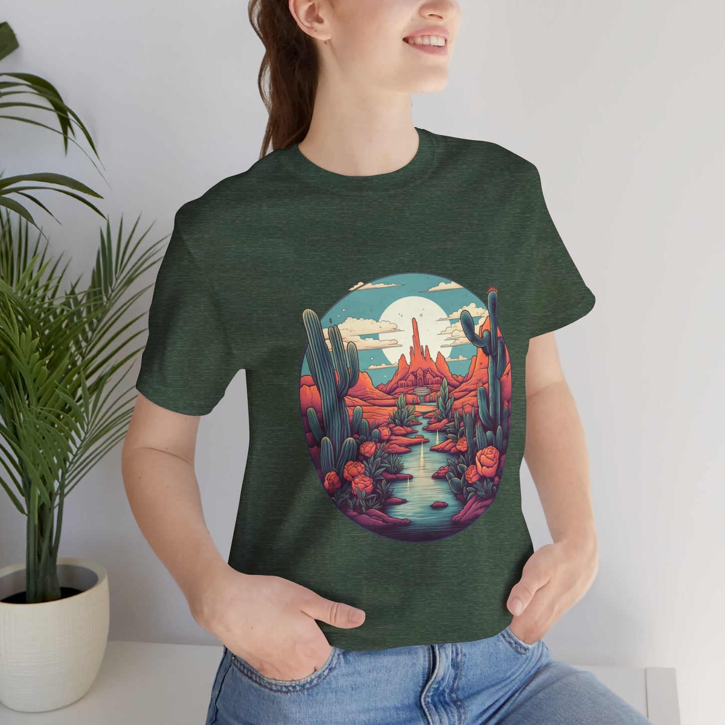 Desert Sunset Tee, Relaxed Fit Shirt, Nature Lover Gift, Casual Wear, Summer Vibes, Outdoor Adventure Clothing