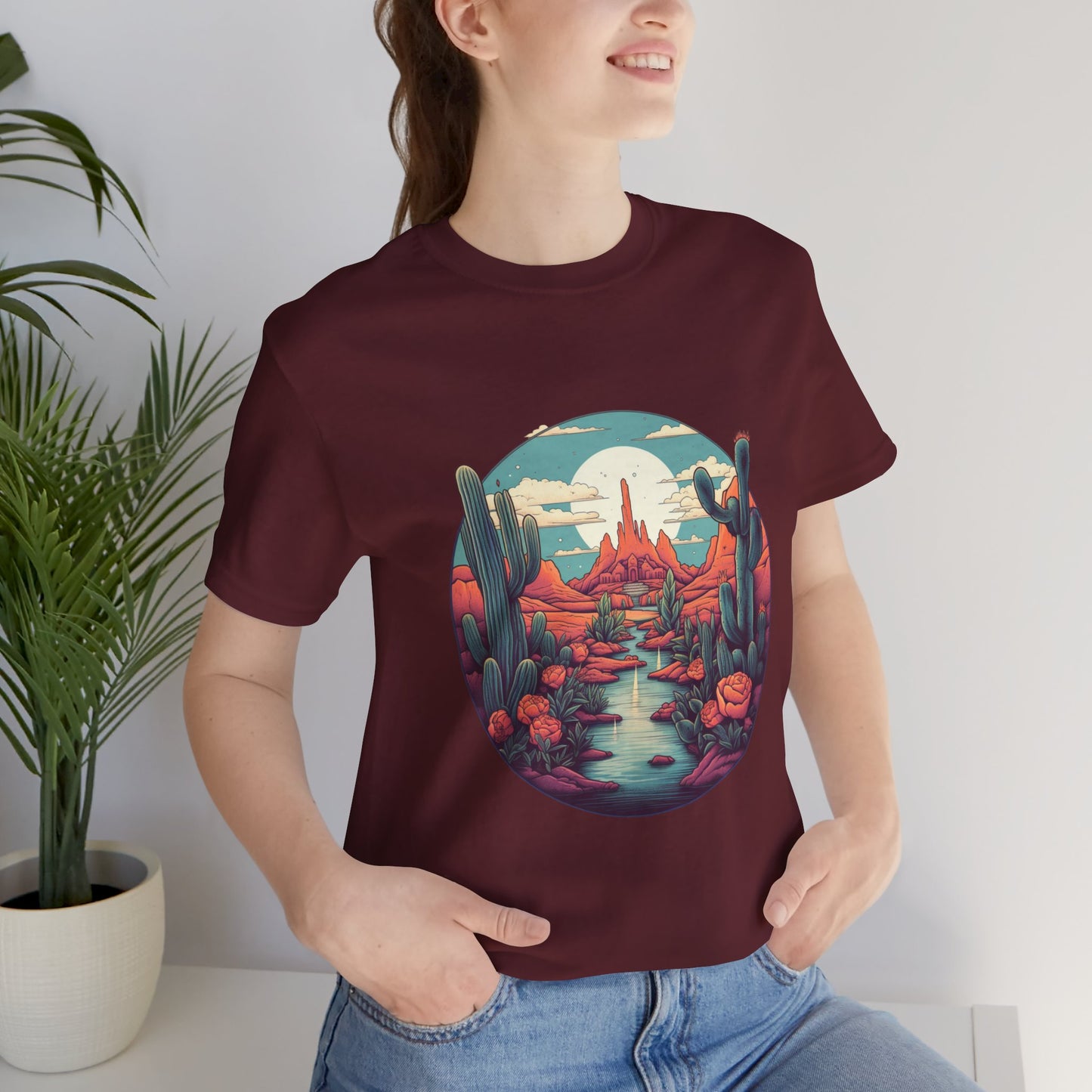 Desert Sunset Tee, Relaxed Fit Shirt, Nature Lover Gift, Casual Wear, Summer Vibes, Outdoor Adventure Clothing