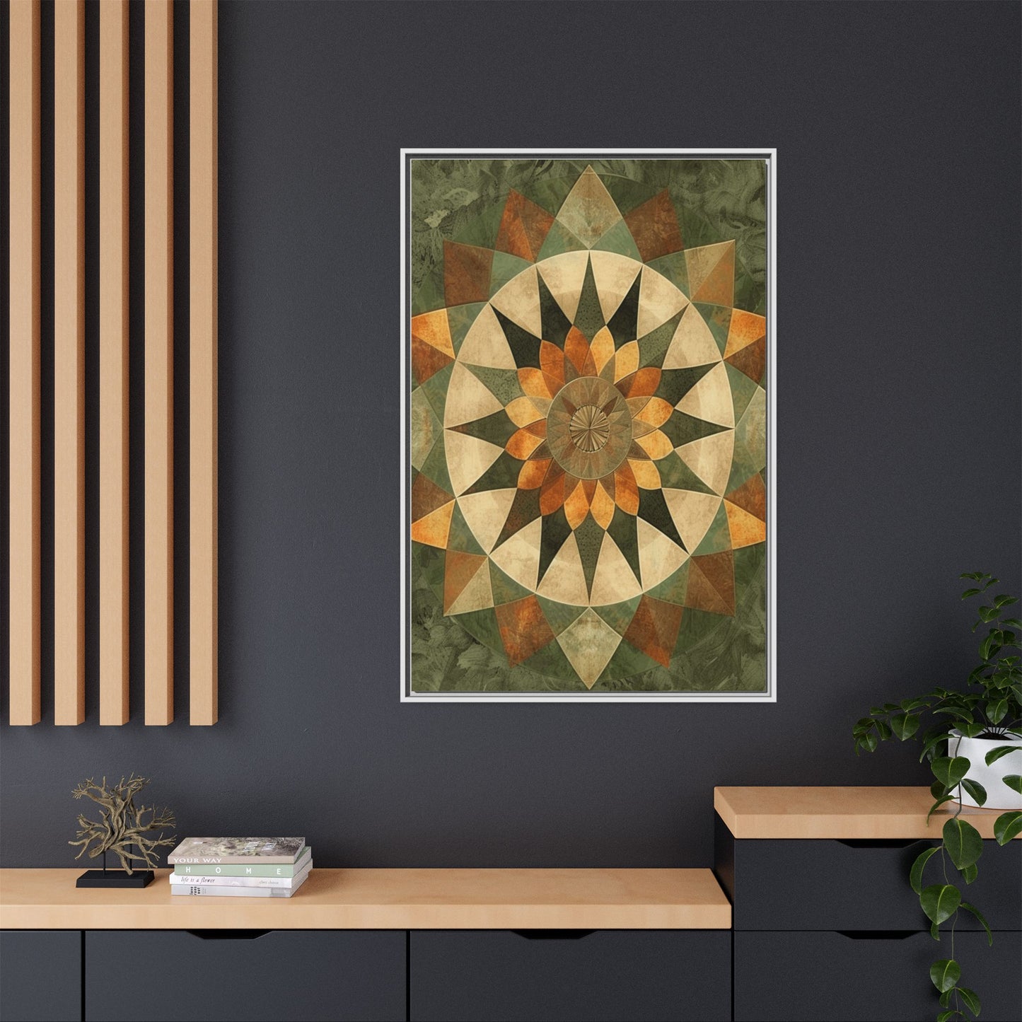 Framed Art Print - Vibrant Geometric Wall Decor for Home, Kitchen, Living Room, Gift for Housewarming, Modern Artwork