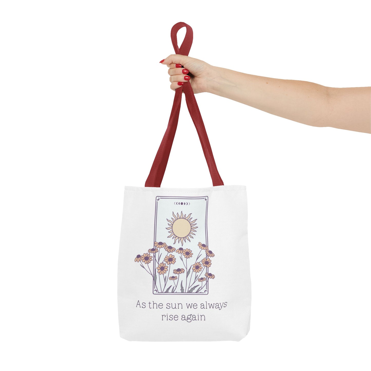 Sunrise Floral Tote Bag, Inspirational Tote, Eco-Friendly Bag, Gift for Her, Boho Style Bag, Everyday Use, Canvas Tote