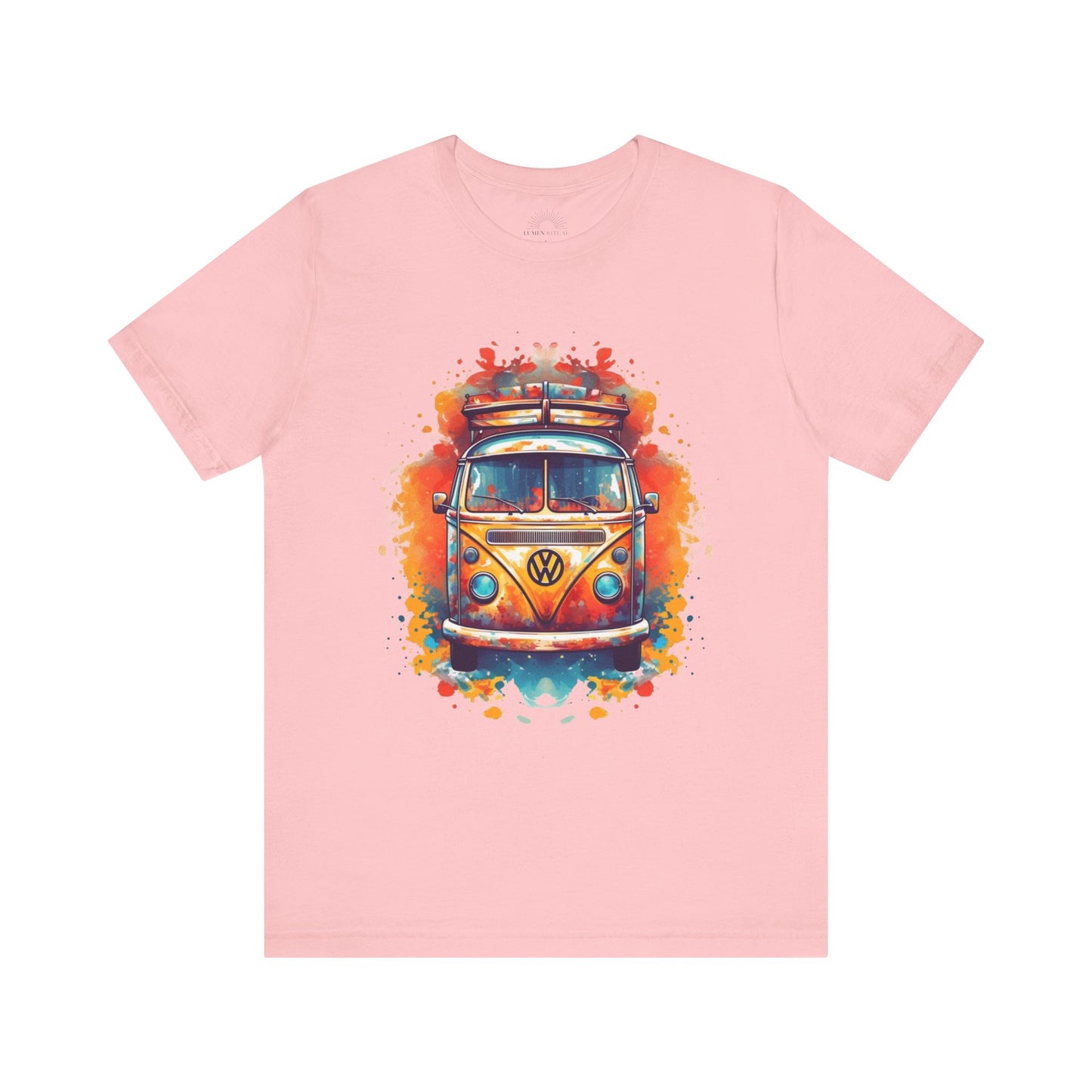 Vintage VW Bus Art Tee - Retro Van Shirt, Gift for Road Trip Lovers, Adventure Wear, Casual Summer Outing, Festival Outfit