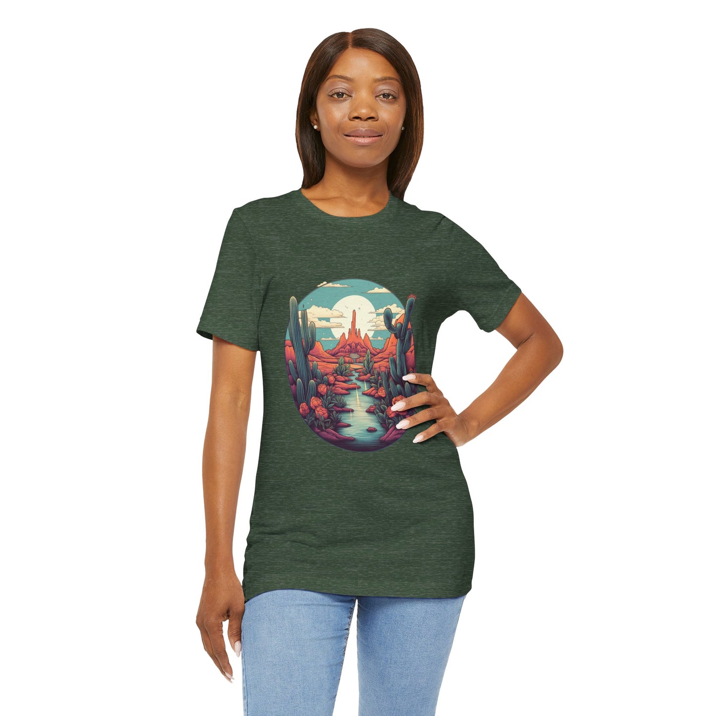 Desert Sunset Tee, Relaxed Fit Shirt, Nature Lover Gift, Casual Wear, Summer Vibes, Outdoor Adventure Clothing