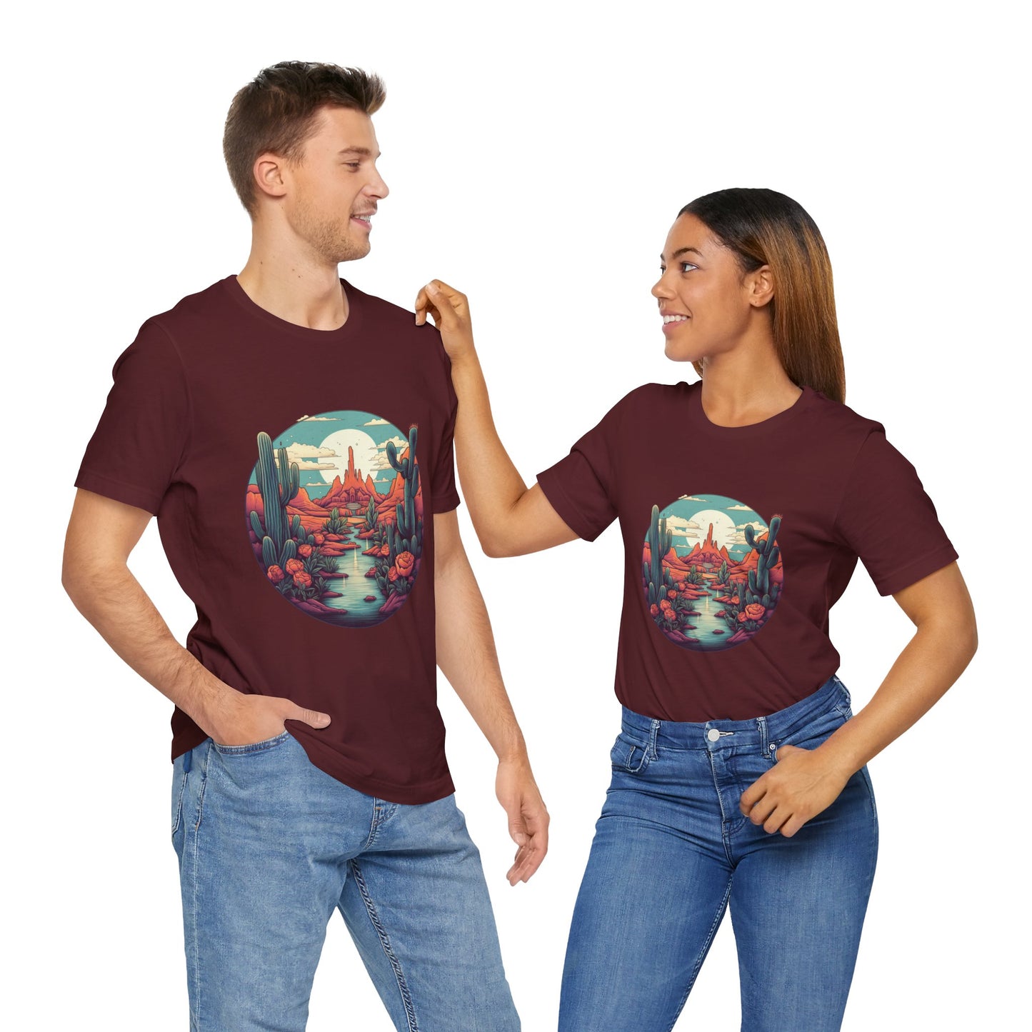 Desert Sunset Tee, Relaxed Fit Shirt, Nature Lover Gift, Casual Wear, Summer Vibes, Outdoor Adventure Clothing