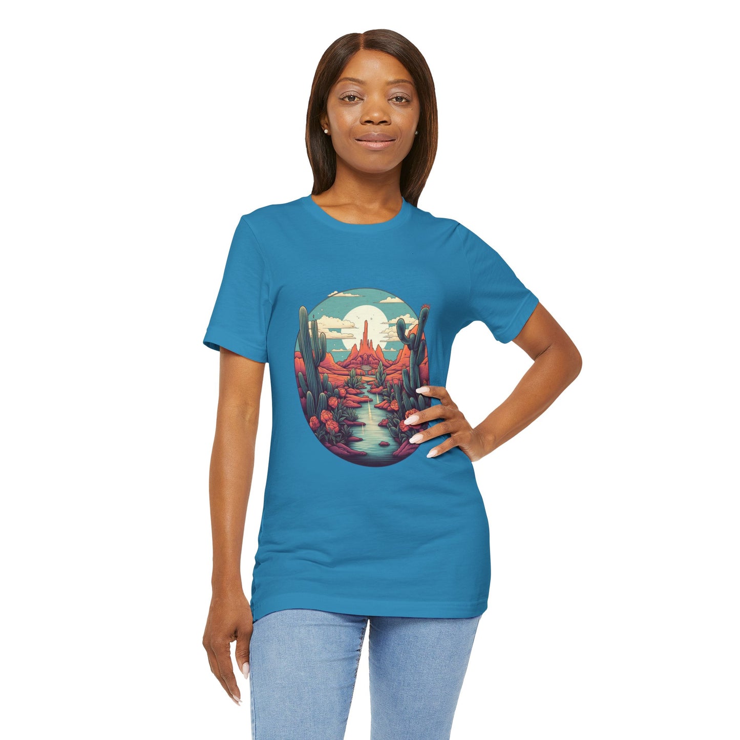 Desert Sunset Tee, Relaxed Fit Shirt, Nature Lover Gift, Casual Wear, Summer Vibes, Outdoor Adventure Clothing