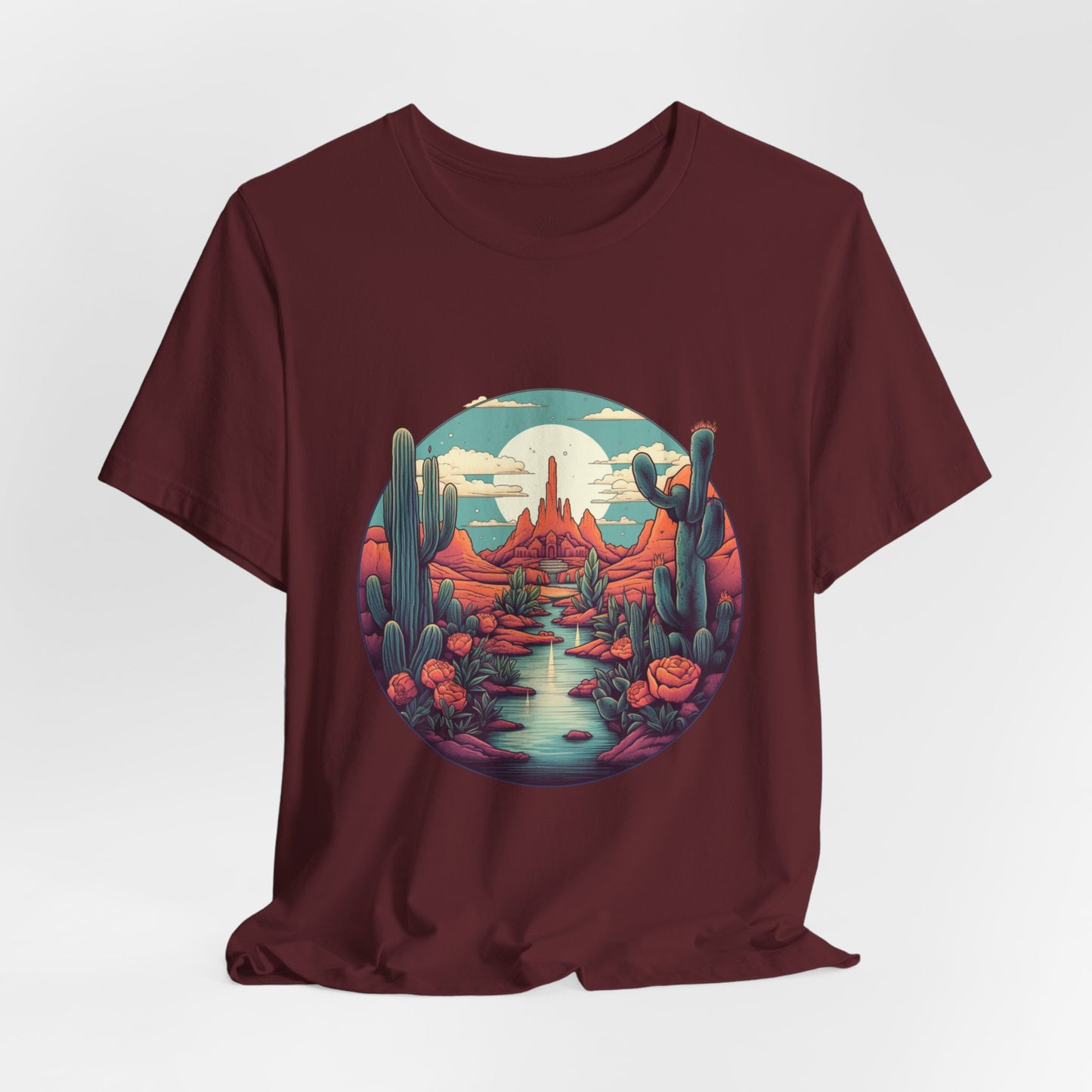 Desert Sunset Tee, Relaxed Fit Shirt, Nature Lover Gift, Casual Wear, Summer Vibes, Outdoor Adventure Clothing