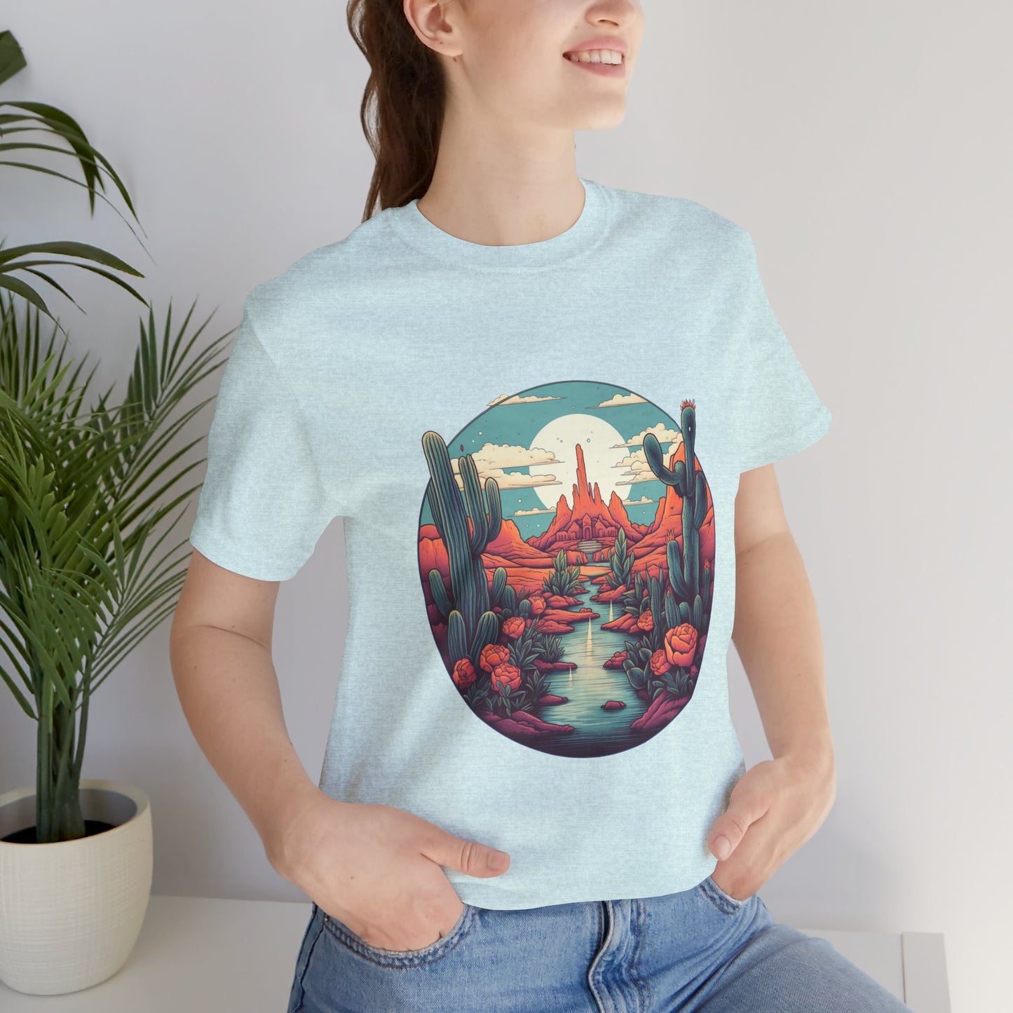 Desert Sunset Tee, Relaxed Fit Shirt, Nature Lover Gift, Casual Wear, Summer Vibes, Outdoor Adventure Clothing