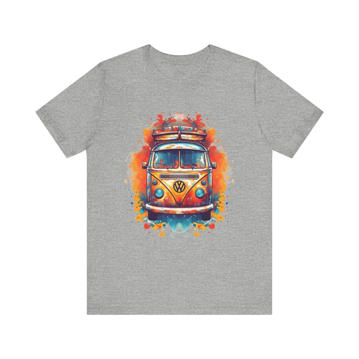 Vintage VW Bus Art Tee - Retro Van Shirt, Gift for Road Trip Lovers, Adventure Wear, Casual Summer Outing, Festival Outfit