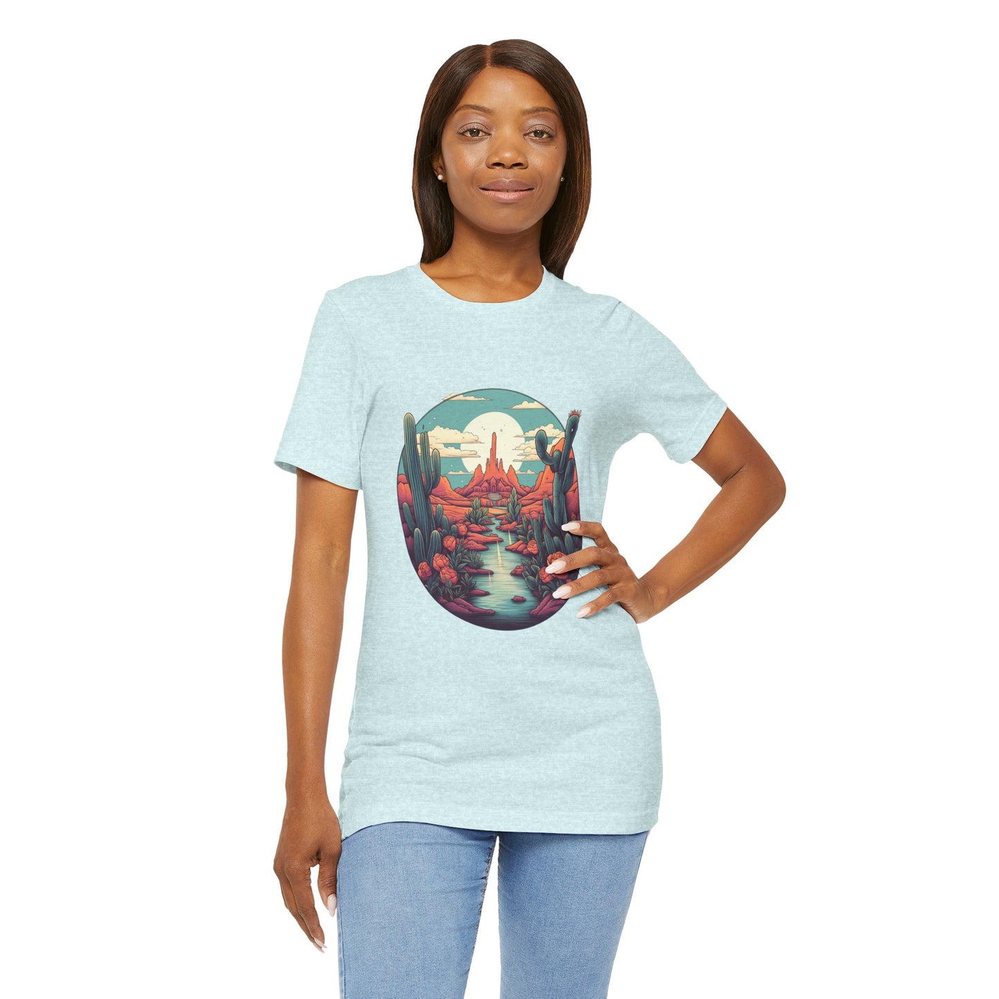 Desert Sunset Tee, Relaxed Fit Shirt, Nature Lover Gift, Casual Wear, Summer Vibes, Outdoor Adventure Clothing