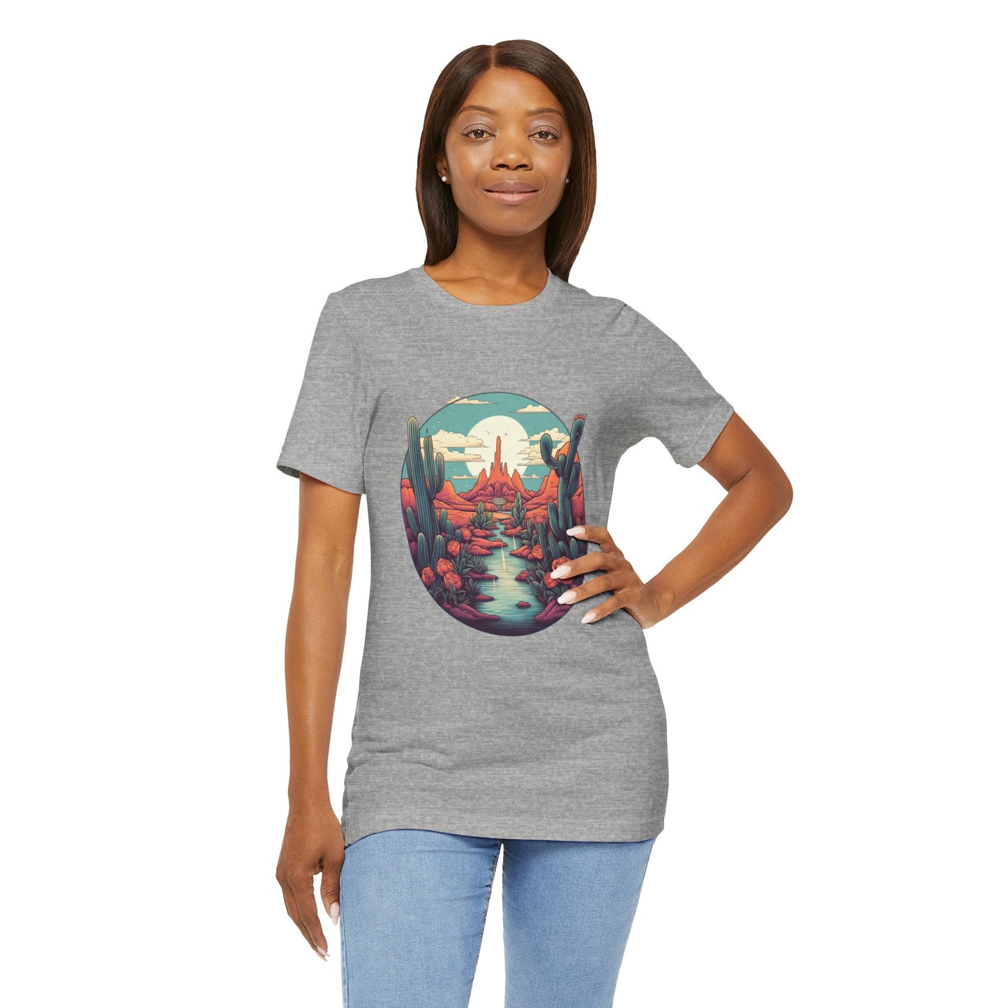 Desert Sunset Tee, Relaxed Fit Shirt, Nature Lover Gift, Casual Wear, Summer Vibes, Outdoor Adventure Clothing