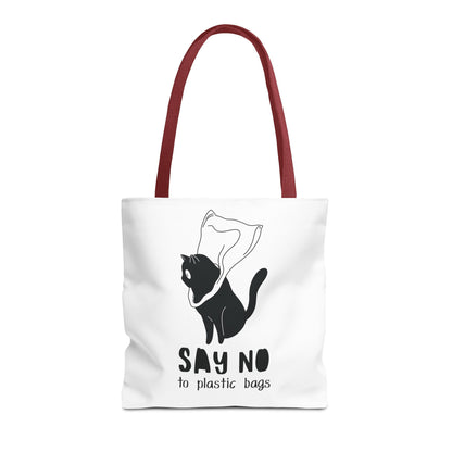 Eco-Friendly Cat Lover Tote Bag | Say No to Plastic Bags, Reusable Shopping Bag, Gift for Cat Lovers, Sustainable Fashion, Cute Cat Design