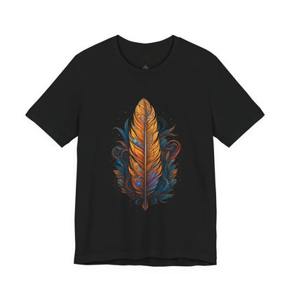 Artistic Feather T-Shirt | Unisex Short Sleeve Tee for Nature Lovers | Casual Wear, Gift for Men/Women, Boho Style, Outdoor Activities
