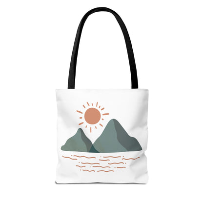 Scenic Mountain Tote Bag, AOP Eco-Friendly Bag for Nature Lovers, Travel Essentials, Beach Tote, Gift for Adventurers