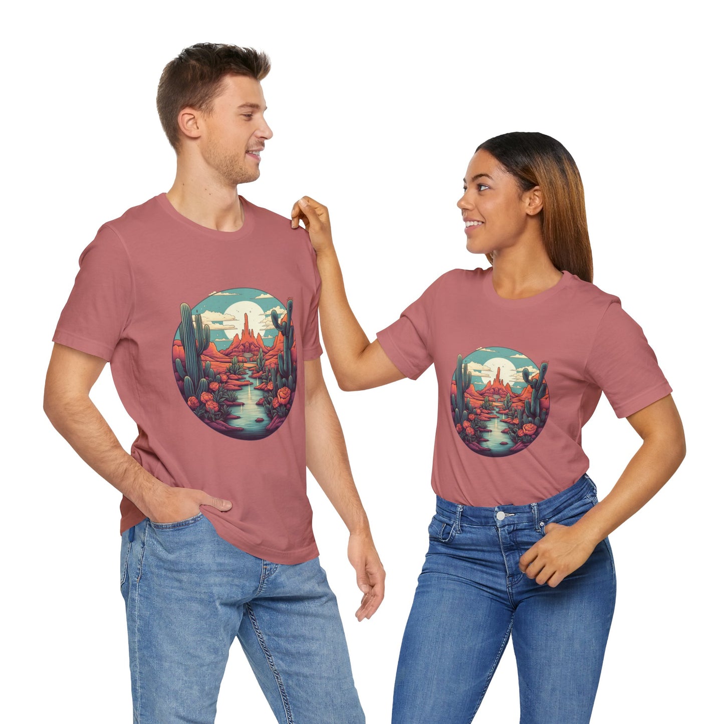 Desert Sunset Tee, Relaxed Fit Shirt, Nature Lover Gift, Casual Wear, Summer Vibes, Outdoor Adventure Clothing