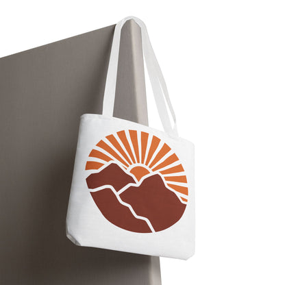 Sunrise Mountain Tote Bag, Eco-Friendly Shopping Bag, Adventure Tote, Summer Tote, Gift for Nature Lovers, Beach Bag