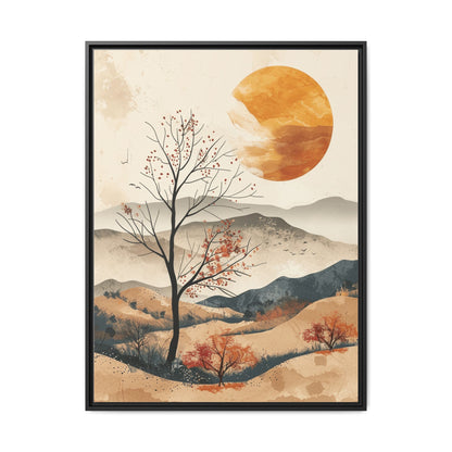 Artistic Framed Canvas Wall Art - Autumn Landscape, Home Decor, Nature Artwork, Gift for Art Lovers, Cozy Living Room Accent