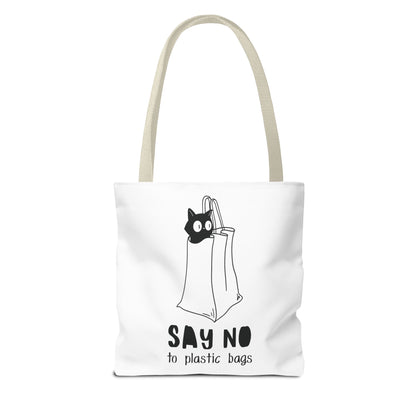 Eco-Friendly Cat Lover Tote Bag | Say No to Plastic Bags, Reusable Shopping Bag, Gift for Cat Lovers, Sustainable Fashion, Cute Cat Design