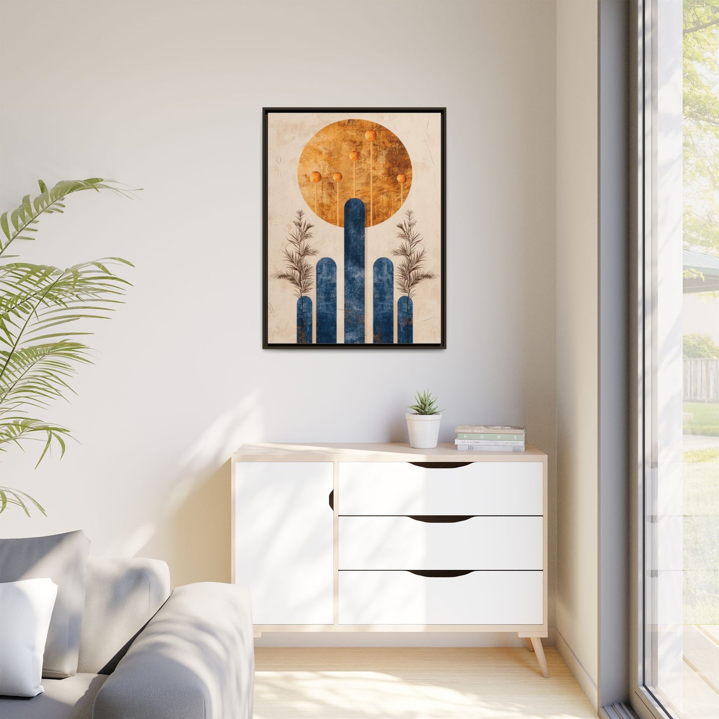 Modern Boho Wall Art Print, Framed Home Decor, Minimalist Artwork, Nature Inspired, Gift for Her, Room Decoration