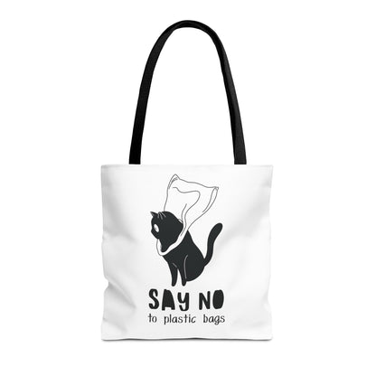Eco-Friendly Cat Lover Tote Bag | Say No to Plastic Bags, Reusable Shopping Bag, Gift for Cat Lovers, Sustainable Fashion, Cute Cat Design