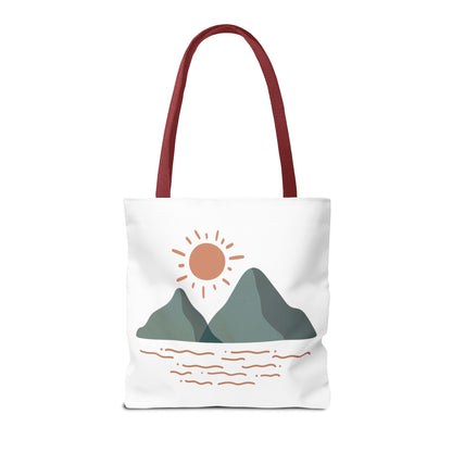 Scenic Mountain Tote Bag, AOP Eco-Friendly Bag for Nature Lovers, Travel Essentials, Beach Tote, Gift for Adventurers