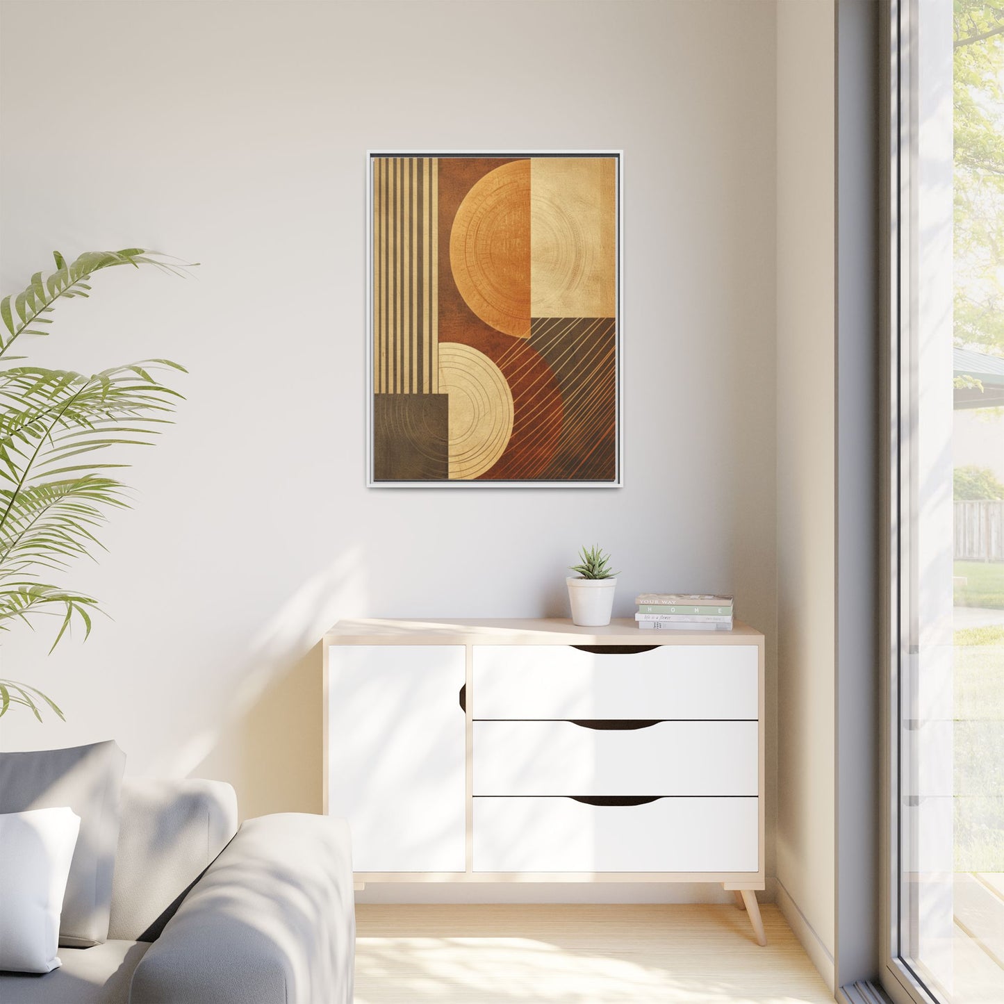 Modern Abstract Wall Art Print, Geometric Matte Canvas, Home Decor, Living Room Artwork, Boho Chic Decor, Housewarming Gift