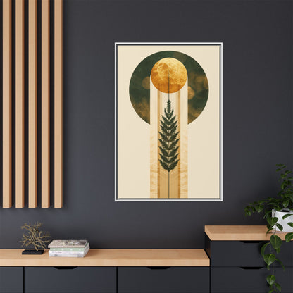 Framed Matte Canvas Art Print, Bohemian Wall Decor, Nature-Inspired Home Art, Botanical Print for Living Room, Gift for Art Lovers