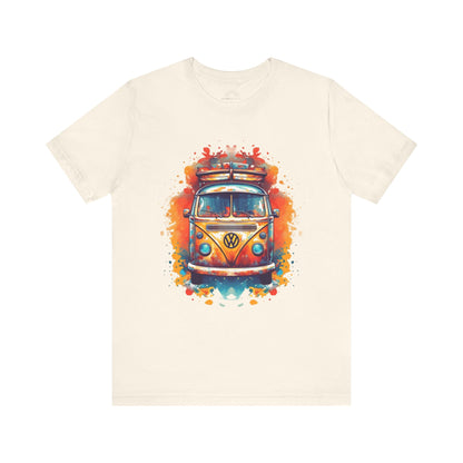 Vintage VW Bus Art Tee - Retro Van Shirt, Gift for Road Trip Lovers, Adventure Wear, Casual Summer Outing, Festival Outfit
