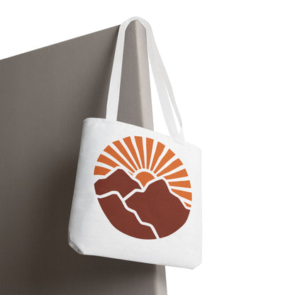 Sunrise Mountain Tote Bag, Eco-Friendly Shopping Bag, Adventure Tote, Summer Tote, Gift for Nature Lovers, Beach Bag
