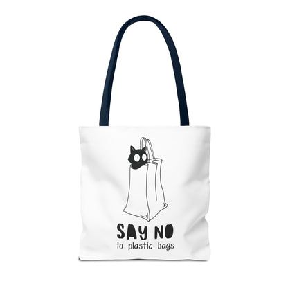 Eco-Friendly Cat Lover Tote Bag | Say No to Plastic Bags, Reusable Shopping Bag, Gift for Cat Lovers, Sustainable Fashion, Cute Cat Design